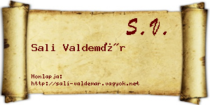 Sali Valdemár névjegykártya